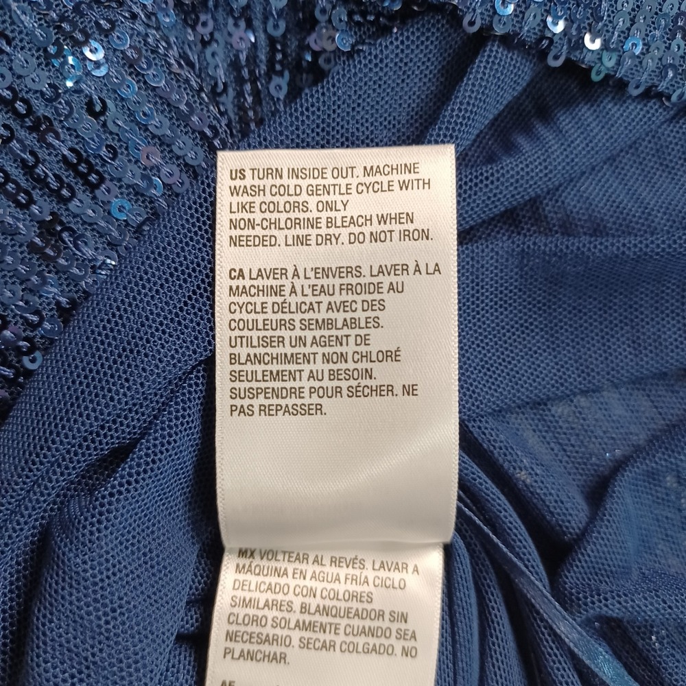 Women's On 34th NWT Blue Sequin Tank/Sleeveless Blouse with Lining Size XL - Picture 11 of 11